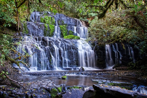 Purakaunui Falls, Catlins, Southland, New Zealand, Copyright Chris Gregory 2013